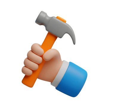 Pençeli Çekiç Tutma Minimalist 3D Yumuşak ve pürüzsüz Hazırlama