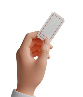 El Tutma Boş Bir Olay Biletini Minimalist 3D Yumuşak ve Yumuşak Hazırlama