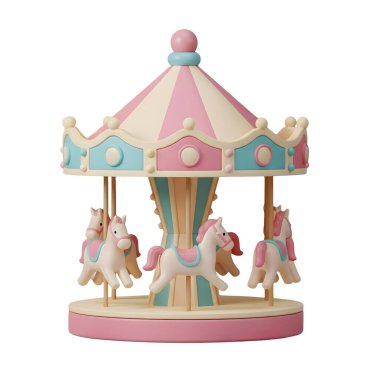 Merry Go Minimalist 3D Yumuşak ve Pürüzsüz Hazırlama