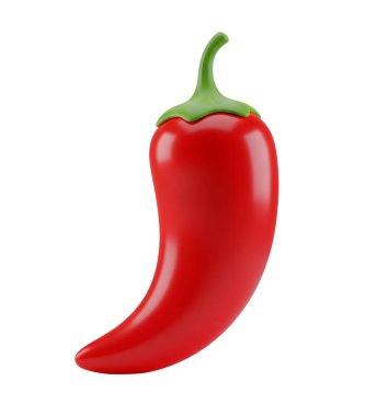 Kırmızı Biber Minimalist 3D Yumuşak ve Yumuşak Hazırlama