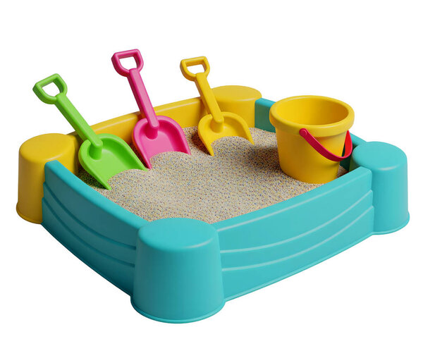 Детская песочница Минималистский 3D рендеринг в мягком и гладком отрисовщике