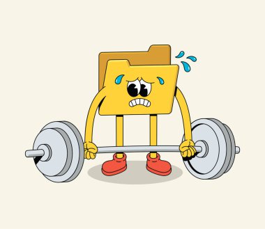 Yorgun Çizgi Film Dizini Maskotu Ağır Halteri Kaldırmak İçin Mücadele Ediyor