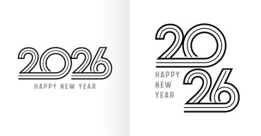 2026 Mutlu Yıllar yaratıcı çok satırlı tasarım