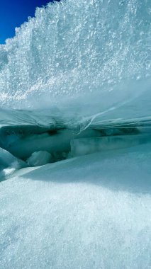 ice blocks on the frozen sea in the sun