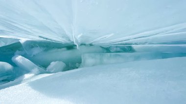 ice blocks on the frozen sea in the sun