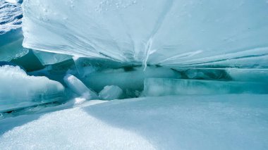 ice blocks on the frozen sea in the sun
