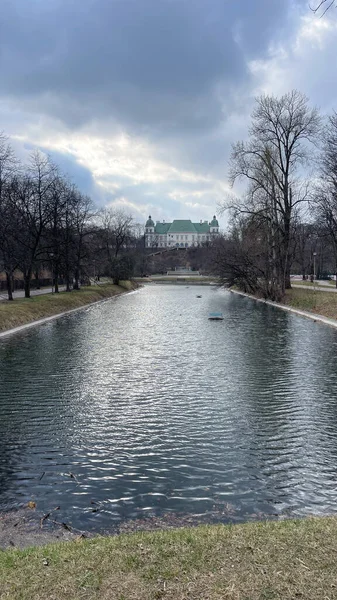 Ancient castle over the pond