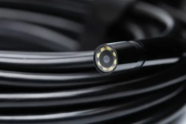 Endoskop kamera sistemi için Draper araçları için tek lensli kamera sondasının yakın görüntüsü.