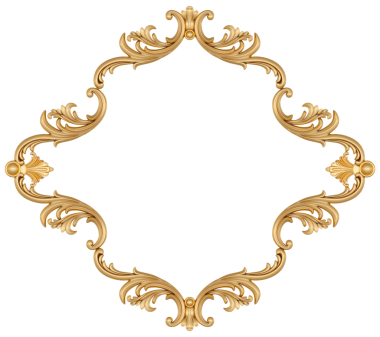 Şeffaf arkaplan üzerinde altın çerçeve, kesme, 3B biçimlendirici