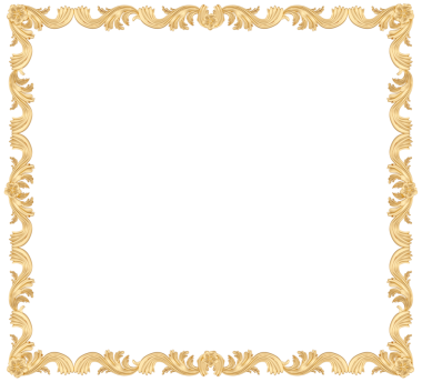 Şeffaf arkaplan üzerinde altın çerçeve, kesme, 3B biçimlendirici