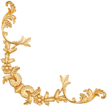 Şeffaf arkaplanda altın süsleme, kesme, 3B canlandırma