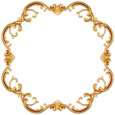 Şeffaf arkaplan üzerinde altın çerçeve, kesme, 3B biçimlendirici