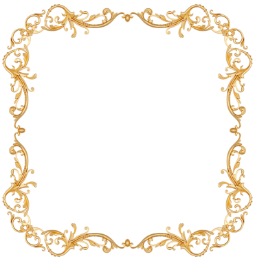 Şeffaf arkaplan üzerinde altın çerçeve, kesme, 3B biçimlendirici