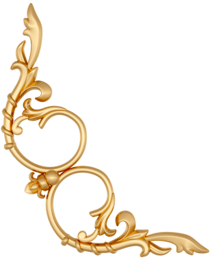 Şeffaf arkaplanda altın süsleme, kesme, 3B canlandırma