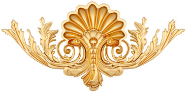 Şeffaf arkaplanda altın süsleme, kesme, 3B canlandırma