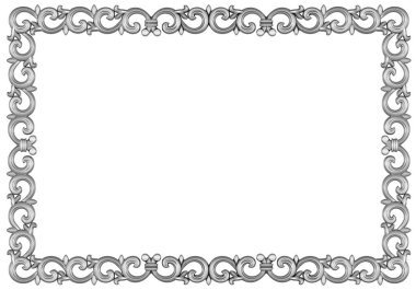 Beyaz arkaplanda gümüş çerçeve, 3D görüntüleme