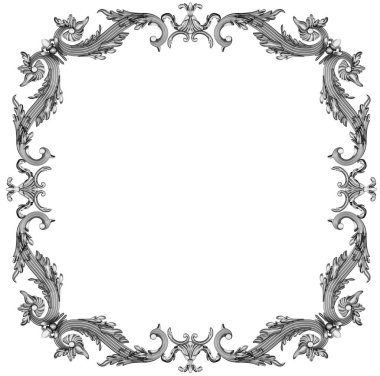 Beyaz arkaplanda gümüş çerçeve, 3D görüntüleme