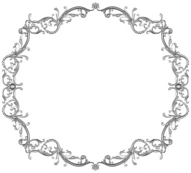 Beyaz arkaplanda gümüş çerçeve, 3D görüntüleme