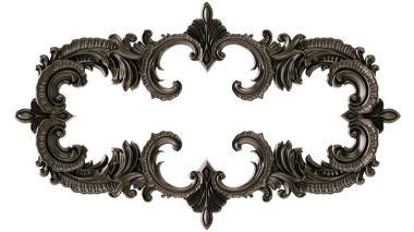 Şeffaf arkaplanda siyah süs, kesme, 3B görüntüleme