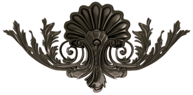 Şeffaf arkaplanda siyah süs, kesme, 3B görüntüleme