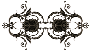 Şeffaf arkaplanda siyah süs, kesme, 3B görüntüleme