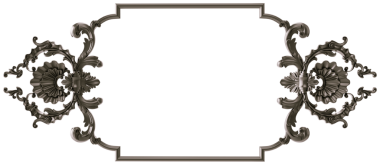 Şeffaf arkaplanda siyah süsleme çerçevesi, kesme, 3B görüntüleme