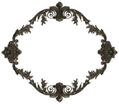 Şeffaf arkaplanda siyah süsleme çerçevesi, kesme, 3B görüntüleme