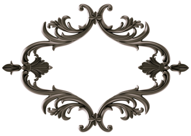 Şeffaf arkaplanda siyah süsleme çerçevesi, kesme, 3B görüntüleme