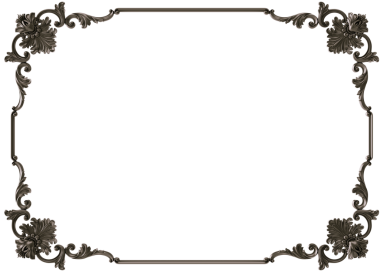 Şeffaf arkaplanda siyah süsleme çerçevesi, kesme, 3B görüntüleme