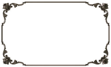 Şeffaf arkaplanda siyah süsleme çerçevesi, kesme, 3B görüntüleme
