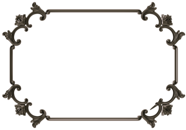 Şeffaf arkaplanda siyah süsleme çerçevesi, kesme, 3B görüntüleme