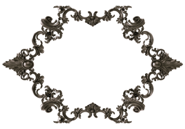 Şeffaf arkaplanda siyah süsleme çerçevesi, kesme, 3B görüntüleme