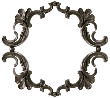 Şeffaf arkaplanda siyah süsleme çerçevesi, kesme, 3B görüntüleme