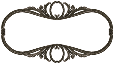 Şeffaf arkaplanda siyah süsleme çerçevesi, kesme, 3B görüntüleme