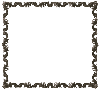 Şeffaf arkaplanda siyah süsleme çerçevesi, kesme, 3B görüntüleme