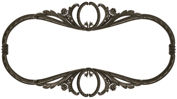 Şeffaf arkaplanda siyah süsleme çerçevesi, kesme, 3B görüntüleme