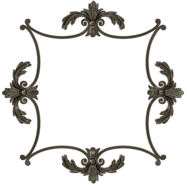 Şeffaf arkaplanda siyah süsleme çerçevesi, kesme, 3B görüntüleme