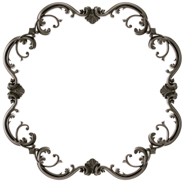 Şeffaf arkaplanda siyah süsleme çerçevesi, kesme, 3B görüntüleme