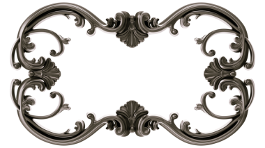 Şeffaf arkaplanda siyah süsleme çerçevesi, kesme, 3B görüntüleme