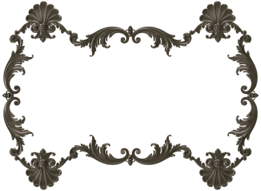 Şeffaf arkaplanda siyah süsleme çerçevesi, kesme, 3B görüntüleme