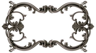 Şeffaf arkaplanda siyah süsleme çerçevesi, kesme, 3B görüntüleme