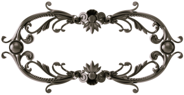 Şeffaf arkaplanda siyah süsleme çerçevesi, kesme, 3B görüntüleme