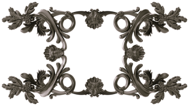 Şeffaf arkaplanda siyah süsleme çerçevesi, kesme, 3B görüntüleme