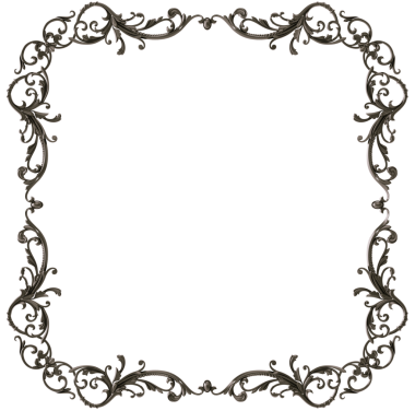 Şeffaf arkaplanda siyah süsleme çerçevesi, kesme, 3B görüntüleme