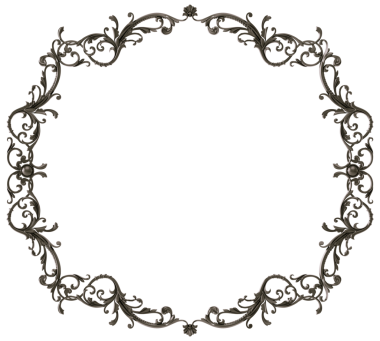 Şeffaf arkaplanda siyah süsleme çerçevesi, kesme, 3B görüntüleme