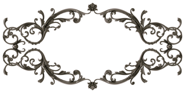 Şeffaf arkaplanda siyah süsleme çerçevesi, kesme, 3B görüntüleme