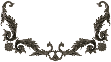 Şeffaf arkaplanda siyah süs, kesme, 3B görüntüleme