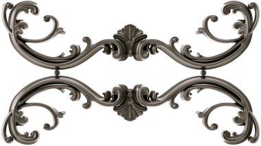 Şeffaf arkaplanda siyah süs, kesme, 3B görüntüleme