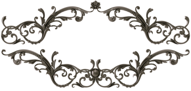 Şeffaf arkaplanda siyah süs, kesme, 3B görüntüleme