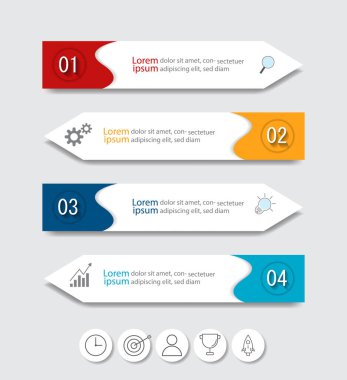 Infographic Vektör soyut tasarım web pankartı şablonu. Modern pankart.